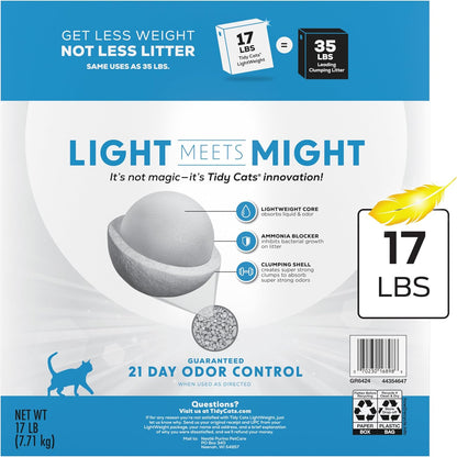 Purina  Lightweight Instant Action, Odor Control, Multi-Cat, Clumping, 99.9 Percent Dust Free Cat Litter - 17 Lb. Box