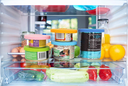 Pet Food Can Lids, Silicone Can Lids Covers for Dog and Cat Food, Universal Size Fits All Standard Size Dog and Cat Can Tops (3 Pack & Spoon, Multi-Colored)