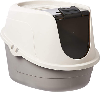 No-Mess Hooded Enclosed Cat Litter Box, Large, Multicolor, 24 in X 18 in X 17 In