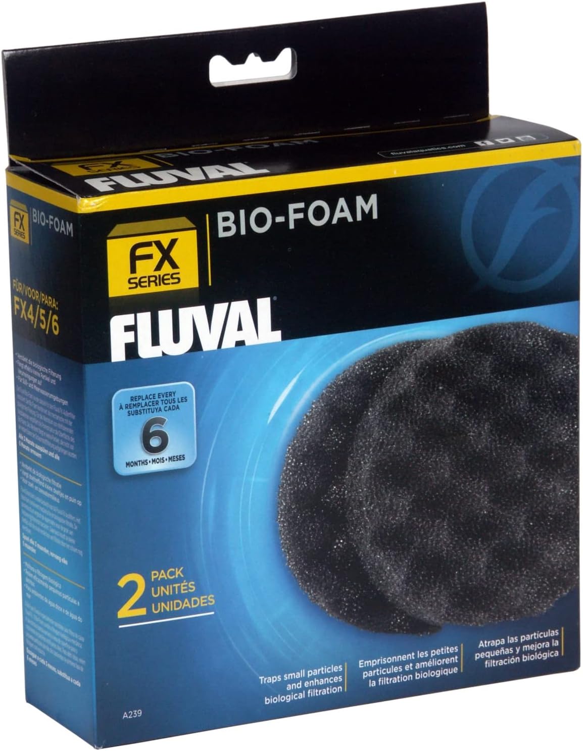 FX4/FX5/FX6 Bio-Foam, Replacement Aquarium Filter Media, 2-Pack, A239