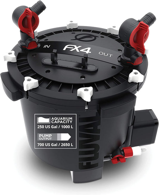 FX4 High Performance Canister Aquarium Filter - Multi-Stage Filtration, Built-In Powered Water Change System, and Basket-In-Basket Tray Design
