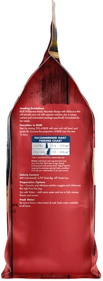 Wilderness Adult Dry Cat Food, Rocky Mountain Recipe, Chicken-Free & Grain-Free Recipe Made with Natural Ingredients, Red Meat, 4-Lb Bag