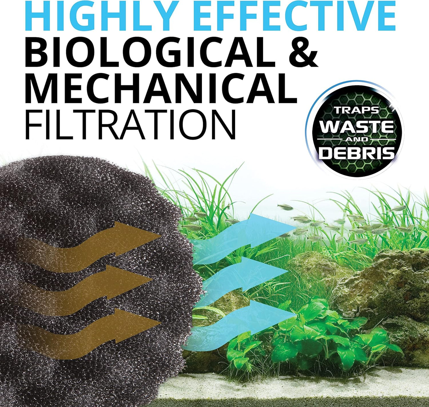 FX4/FX5/FX6 Bio-Foam, Replacement Aquarium Filter Media, 2-Pack, A239