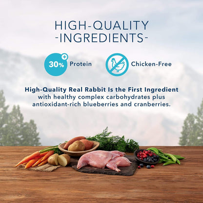 Wilderness Rocky Mountain Recipe High Protein, Natural Adult Dry Cat Food, Rabbit 4-Lb