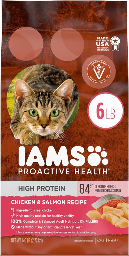Proactive Health High Protein Adult Dry Cat Food with Chicken & Salmon Cat Kibble, 6 Lb. Bag