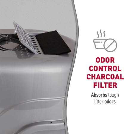 Nature’S Miracle Hooded Flip Top Litter Box for Cats, with Built-In Odor Control Charcoal Filter