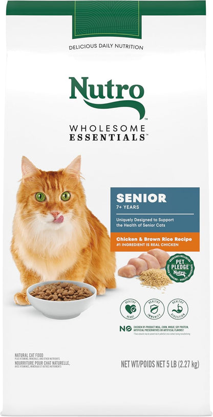 Wholesome Essentials Senior Dry Cat Food, Chicken & Brown Rice Recipe, 5 Lb. Bag