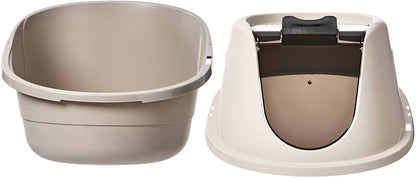 No-Mess Hooded Enclosed Cat Litter Box, Large, Multicolor, 24 in X 18 in X 17 In