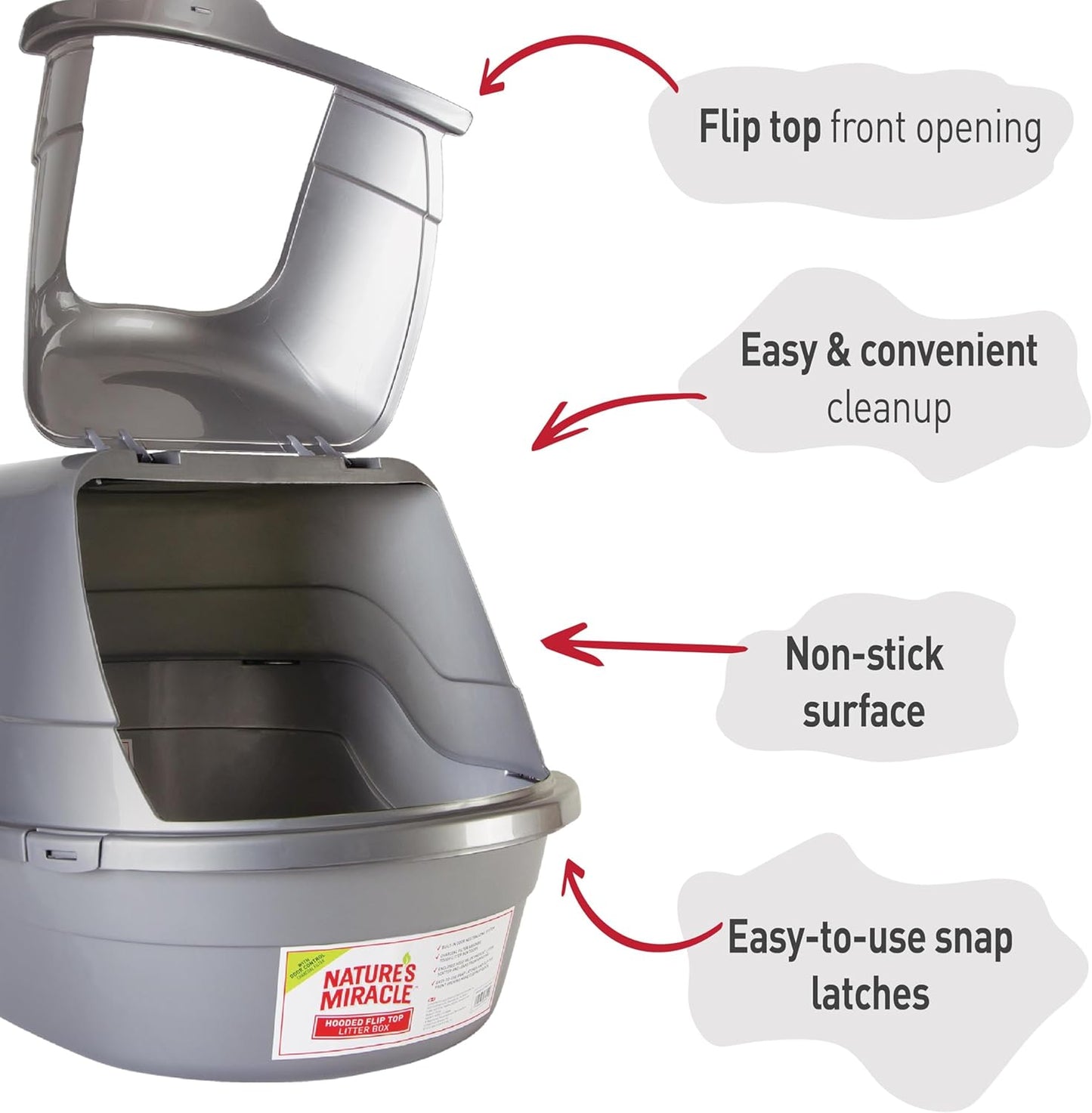 Nature’S Miracle Hooded Flip Top Litter Box for Cats, with Built-In Odor Control Charcoal Filter