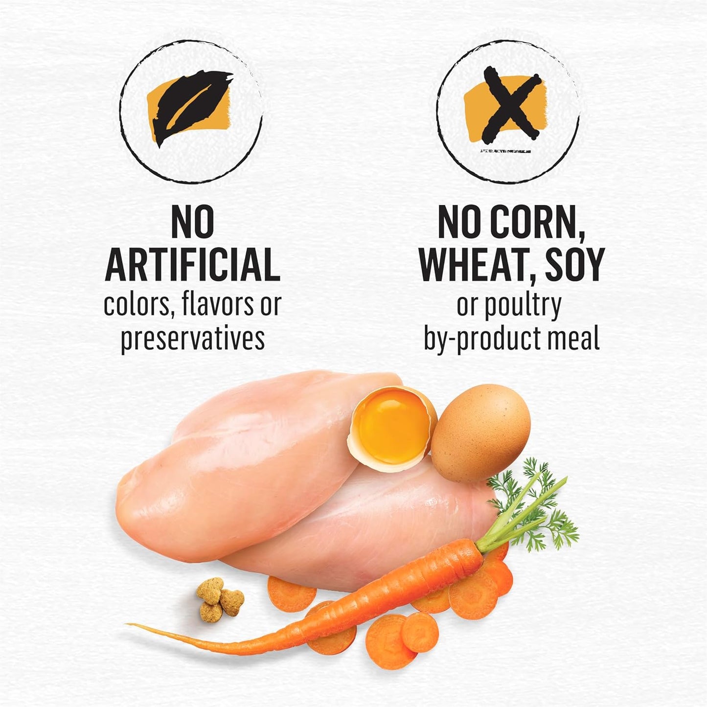 Grain Free White Meat Chicken and Egg Recipe Natural Cat Food High Protein Cat Food Dry Formula - 5 Lb. Bag