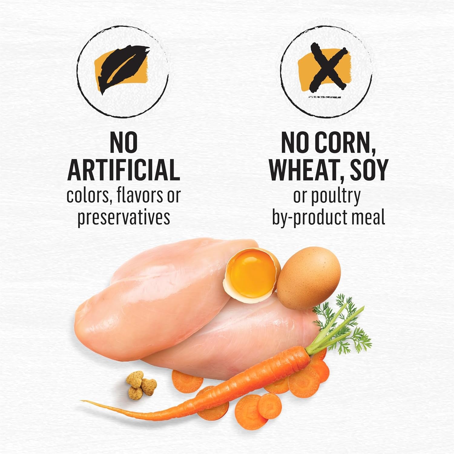 Grain Free White Meat Chicken and Egg Recipe Natural Cat Food High Protein Cat Food Dry Formula - 5 Lb. Bag