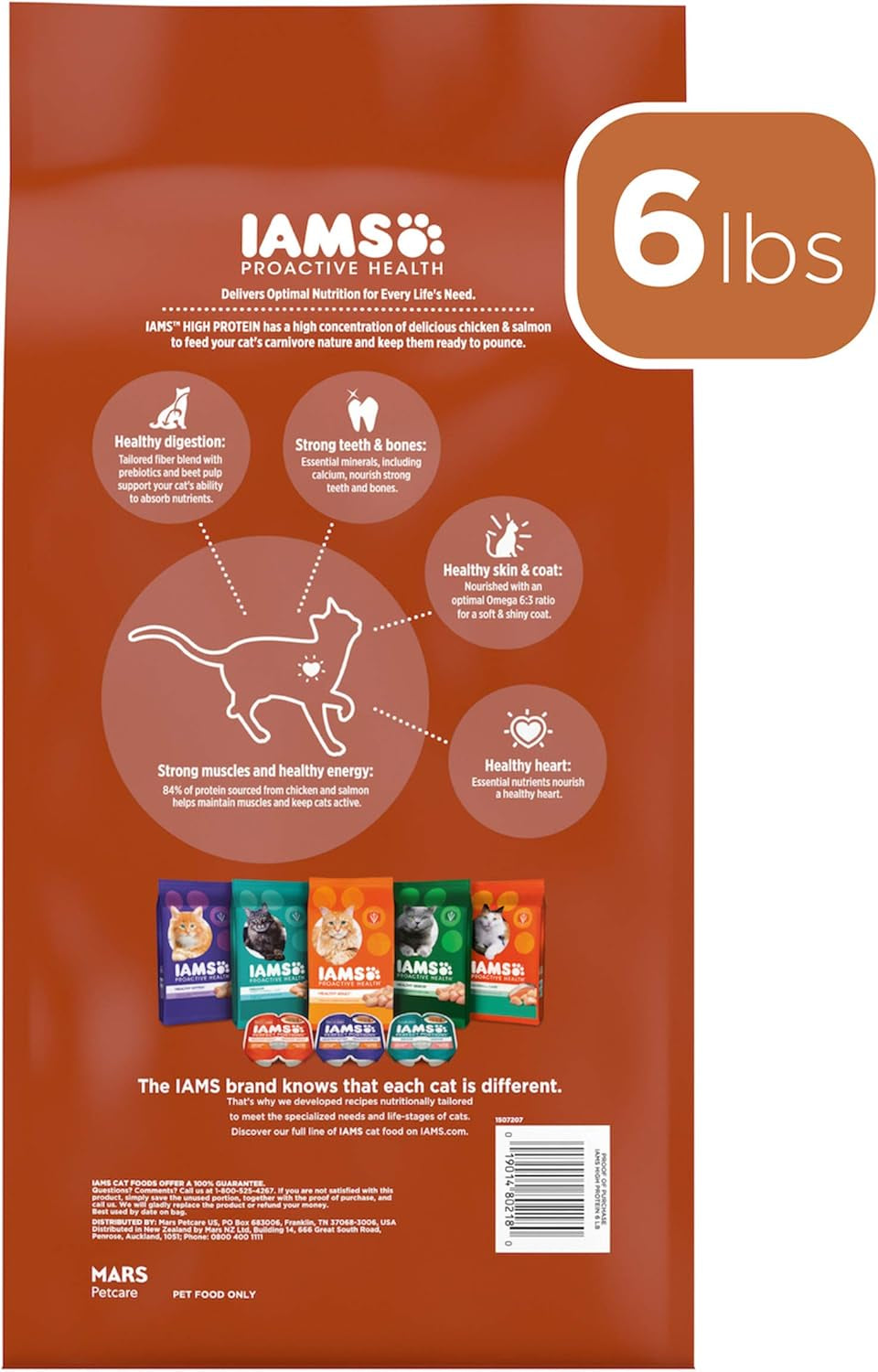 Proactive Health High Protein Adult Dry Cat Food with Chicken & Salmon Cat Kibble, 6 Lb. Bag