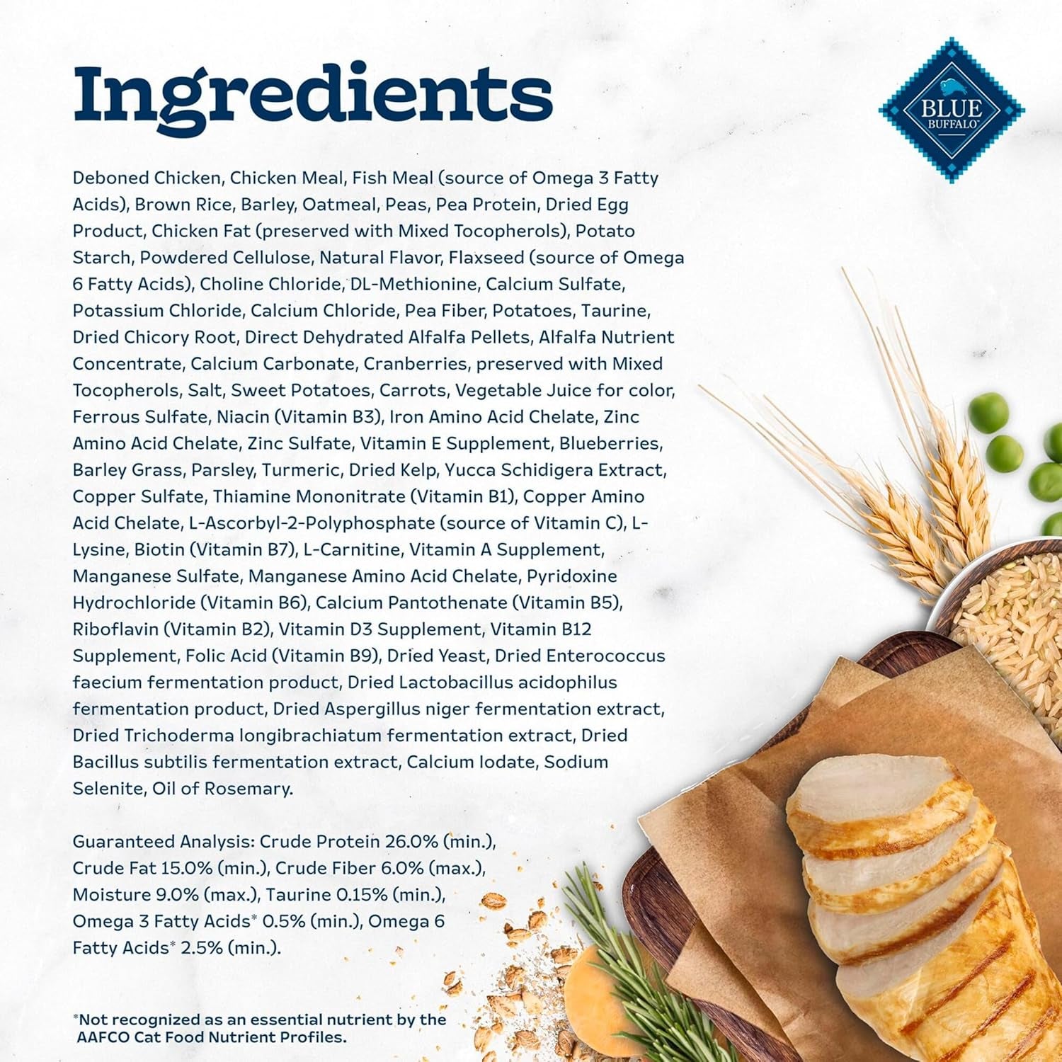 Tastefuls Natural Dry Food for Adult Indoor Cats, Chicken & Brown Rice Recipe, 15-Lb. Bag