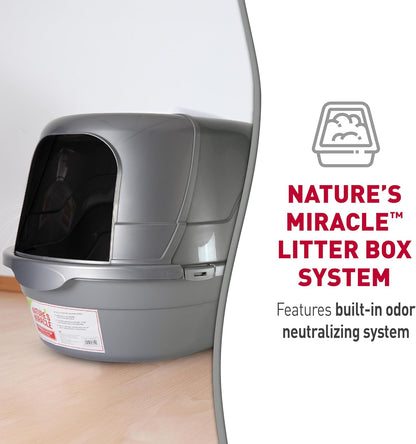 Nature’S Miracle Hooded Flip Top Litter Box for Cats, with Built-In Odor Control Charcoal Filter